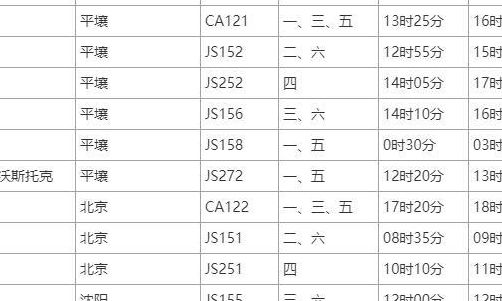 北京到平壤（北京到平壤火车时刻表及价格）