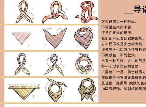 方形丝巾的系法图解（方型丝巾打法）