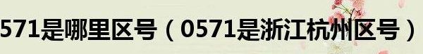 0571是哪个城市的区号（0571是哪个省的电话区号）