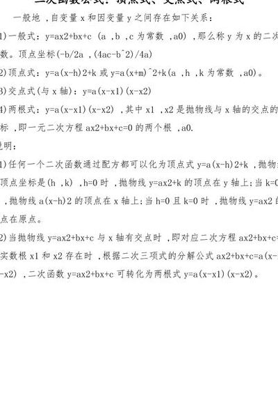 二次函数的顶点式（二次函数的顶点式表达式）