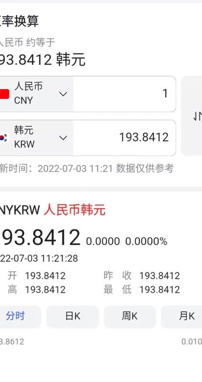 一元等于多少韩元（中国一元等于多少韩元）