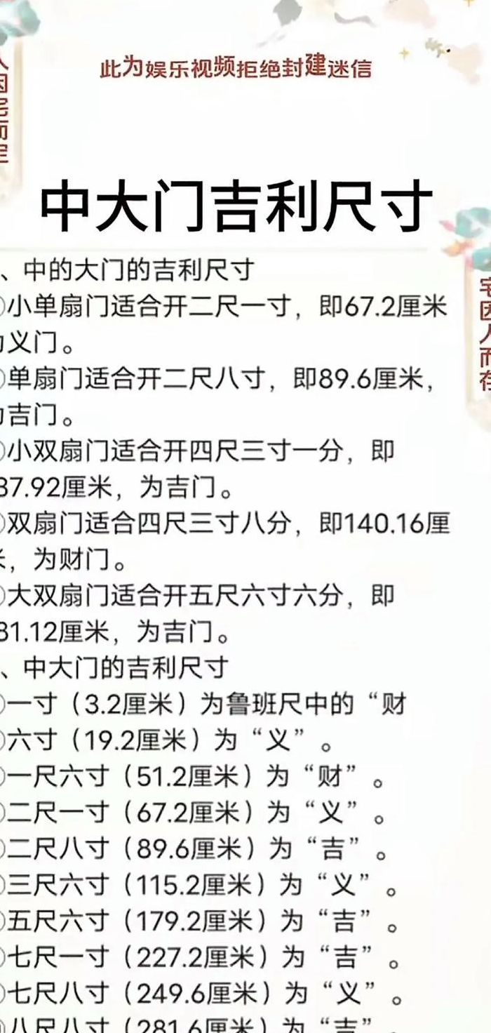 农村大门尺寸吉利数字（农村大门尺寸吉利数字详解）